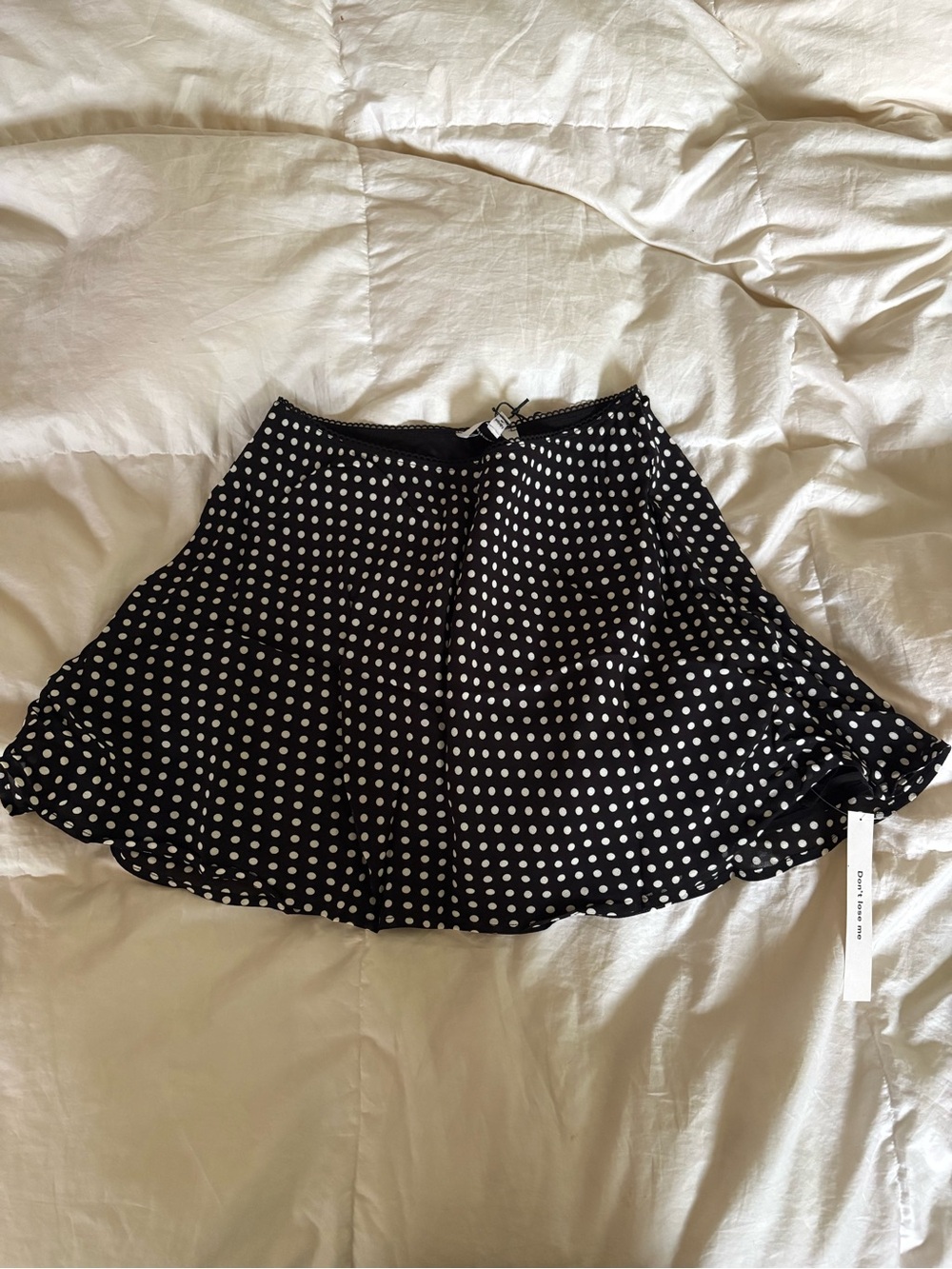 Reformation Black and White Polka Dot Mini Skirt